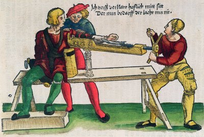 Apparato per curare fratture al braccio, illustrazione dal 