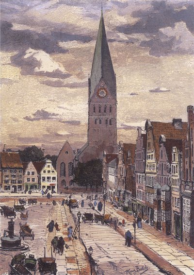 Am Sande (vista verso est alla torre della chiesa di St. Johannis) da Hans von Bartels
