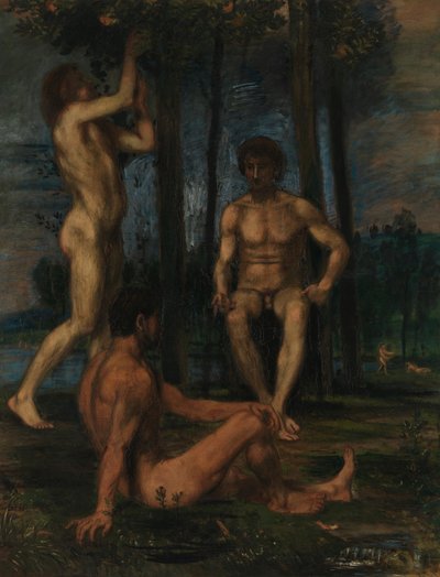 Tre giovani sotto aranci da Hans von Marées