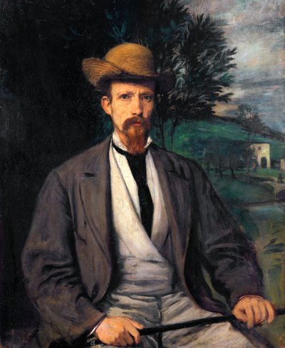 Autoritratto con cappello giallo da Hans von Marées