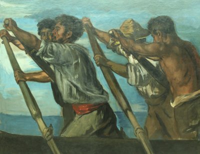 Tedesco: Ruderer. Studio degli affreschi della Stazione Zoologica di Napoli I rematori da Hans von Marées