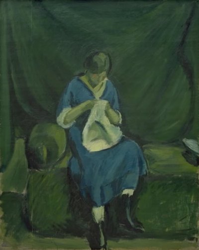 Una giovane ragazza che cuce da Harald Giersing