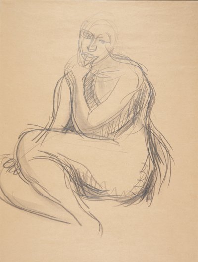 Modella femminile seduta da Harald Giersing