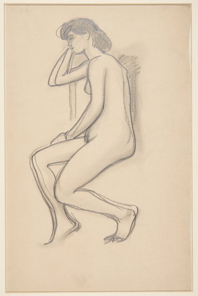 Modello femminile seduto, visto di lato da Harald Giersing