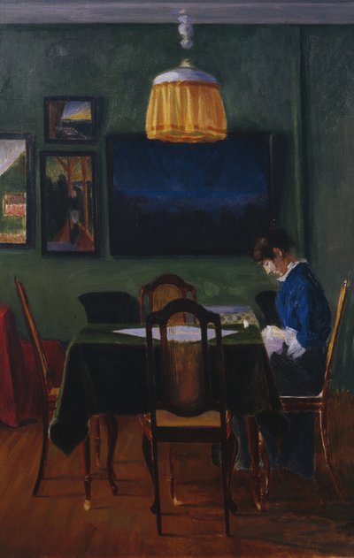 Alla luce della lampada da Harald Oscar Sohlberg