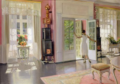 Interno (olio su tela) da Harald Slott Moller