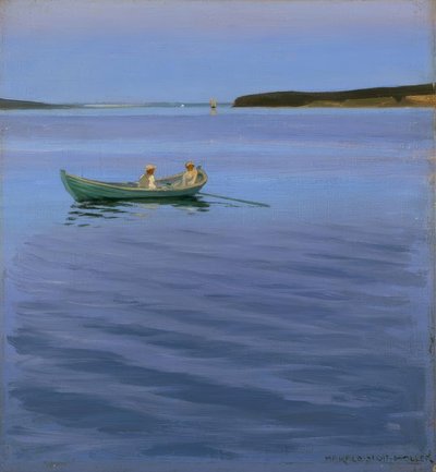 Gita in barca sul lago idilliaco da Harald Slott Moller