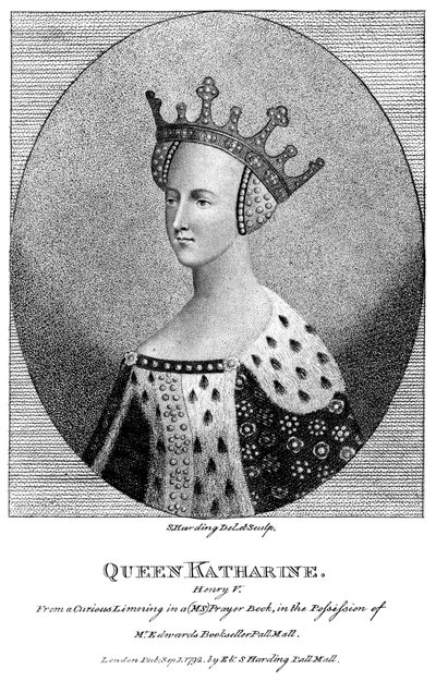 Caterina di Valois 1401-1437, regina consorte di Re Enrico V, 1792 da Harding