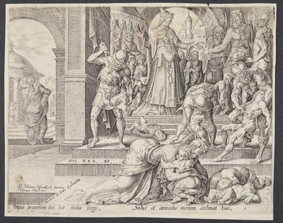 Atalia che distrugge la progenie reale da Harmen Jansz. Muller