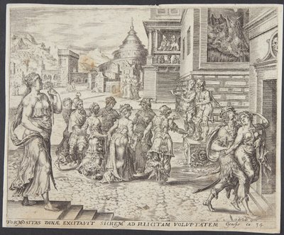 Dinah esce e viene sedotta da Sichem da Harmen Jansz. Muller