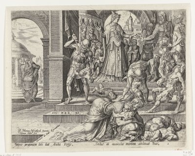 La regina Atalia fa uccidere i figli del re da Harmen Jansz Muller