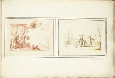 Pastore con il suo bestiame e scena di strada da Harmen ter Borch (signed by artist)