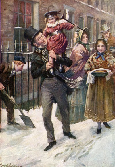 Bob Cratchit e Tiny Tim da Harold Copping