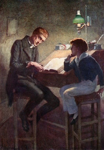 David Copperfield e Uriah Heep (litografia a colori) da Harold Copping