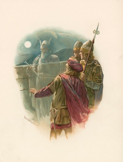 Amleto e il fantasma di suo padre da Harold Copping