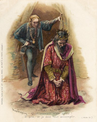 Amleto affronta il colpevole Claudio da Harold Copping