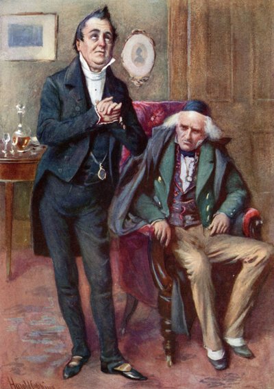 Mr. Pecksniff e il vecchio Martin Chuzzlewit da Harold Copping
