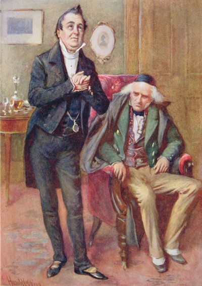 Mr Pecksniff e il vecchio Martin Chuzzlewit, illustrazione per 