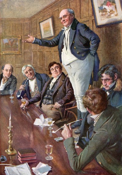Mr. Pickwick si rivolge al Club da Harold Copping