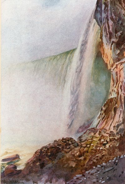 Niagara, una vista delle cascate dal basso da Harold Copping