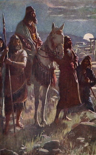 Vecchio Testamento: Il Sondaggio Notturno di Neemia da Harold Copping