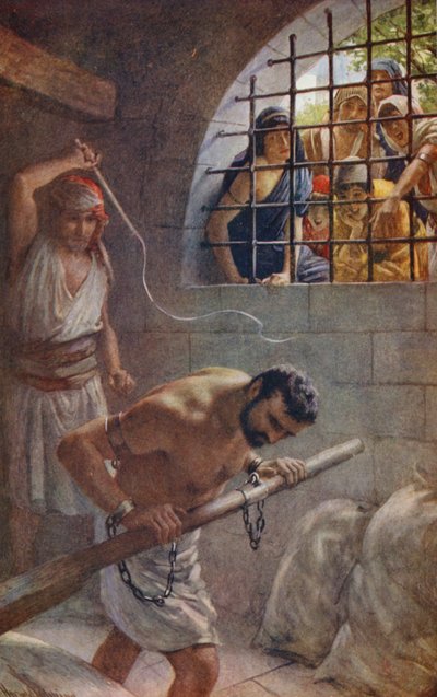 Vecchio Testamento: Sansone (litografia a colori) da Harold Copping