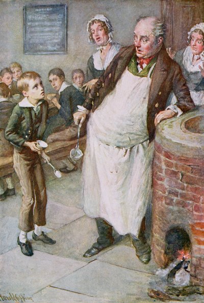 Oliver chiede di più, illustrazione per 