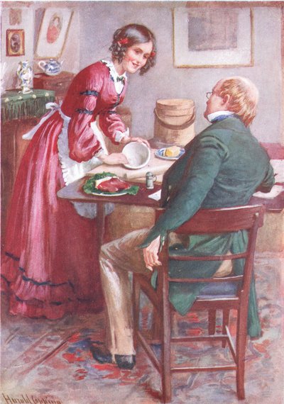 Ruth Pinch prepara un budino, illustrazione per 