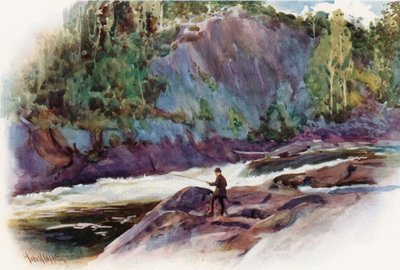 La cascata della Luna, vicino a Bala, distretto del lago Muskoka da Harold Copping