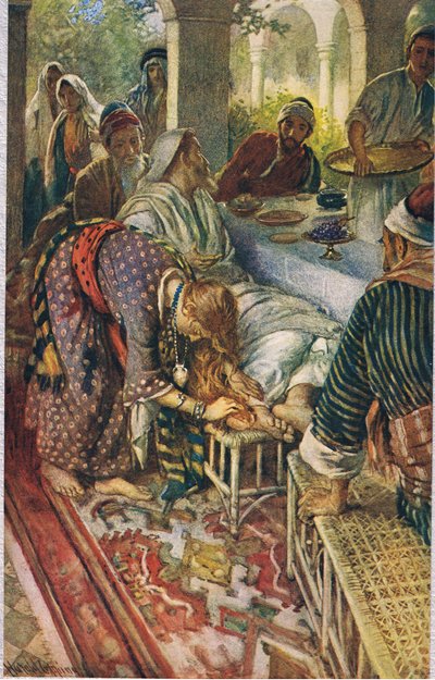 La donna con la scatola di unguento, illustrazione da 