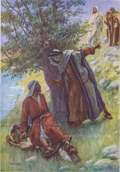 La chiamata di Natanaele, illustrazione da Pictures That Teach The Crown Series da Harold Copping