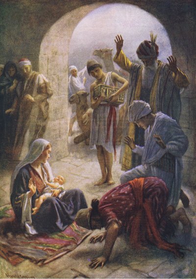 La visita dei Magi, illustrazione da Harold Copping Pictures: The Crown Series, c.1920s da Harold Copping