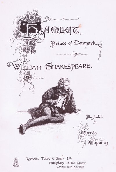 Progettazione della pagina del titolo (illustrazione da Amleto) da Harold Copping