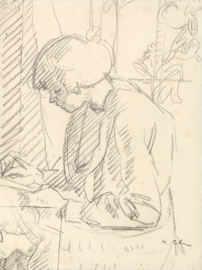 Una ragazza che scrive da Harold Gilman