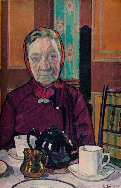 La signora Mounter al tavolo della colazione da Harold Gilman