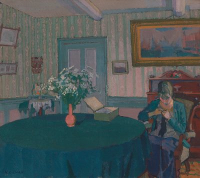 Sylvia che rammenda da Harold Gilman
