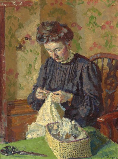 Donna che cuce, c. 1908 da Harold Gilman