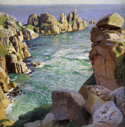 Logans Rock, Spiaggia di Porthcurno, Cornovaglia da Harold Harvey