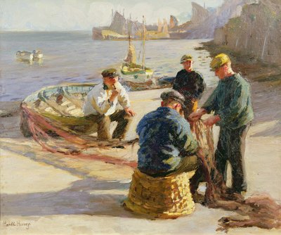 Porto di Newlyn: Riparazione delle reti da Harold Harvey