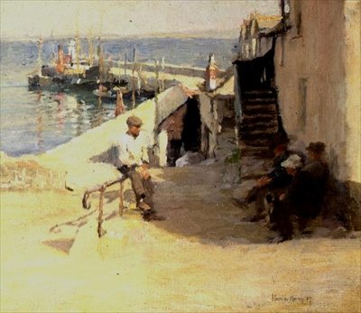 Scena di strada a Newlyn da Harold Harvey