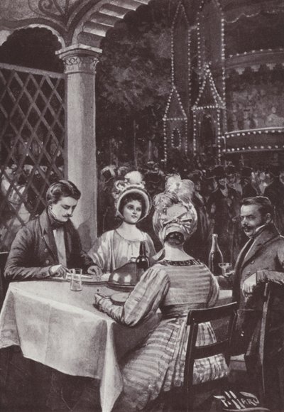 Illustrazione per La fiera della vanità di William Makepeace Thackeray (litografia) da Harold Hume Piffard