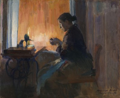Alla luce della lampada da Harriet Backer