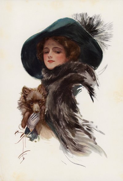A Coward (litografia a colori) da Harrison Fisher