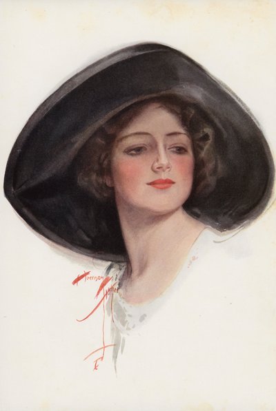 Una canzone di Tessie (litografia a colori) da Harrison Fisher