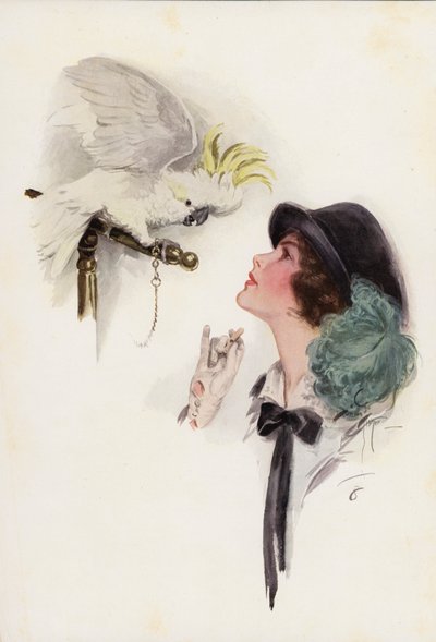 Un cappello di Pasqua (litografia a colori) da Harrison Fisher