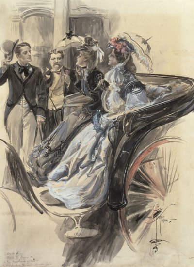 Giro in carrozza, 1904 da Harrison Fisher