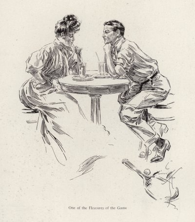 Coppia che beve dopo una partita di tennis da Harrison Fisher
