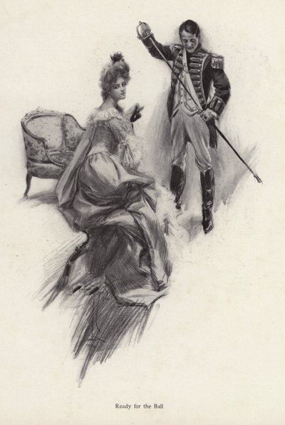 Uomo e donna che si preparano per un ballo da Harrison Fisher