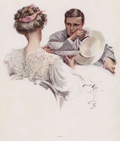 Uomo che aspetta che una donna gli confidi un segreto da Harrison Fisher