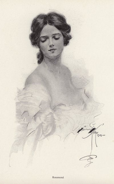 Ritratto di una donna di nome Rosamond da Harrison Fisher